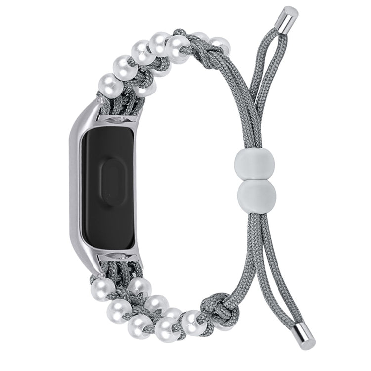 Mega holdbart Samsung Galaxy Fit-e Rhinsten og Nylon Rem - Sølv#serie_5