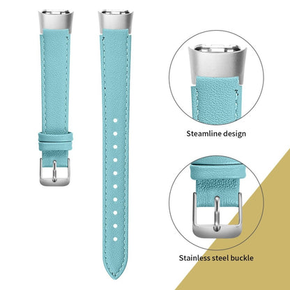 Super holdbart Samsung Galaxy Fit Ægte læder Rem - Blå#serie_13