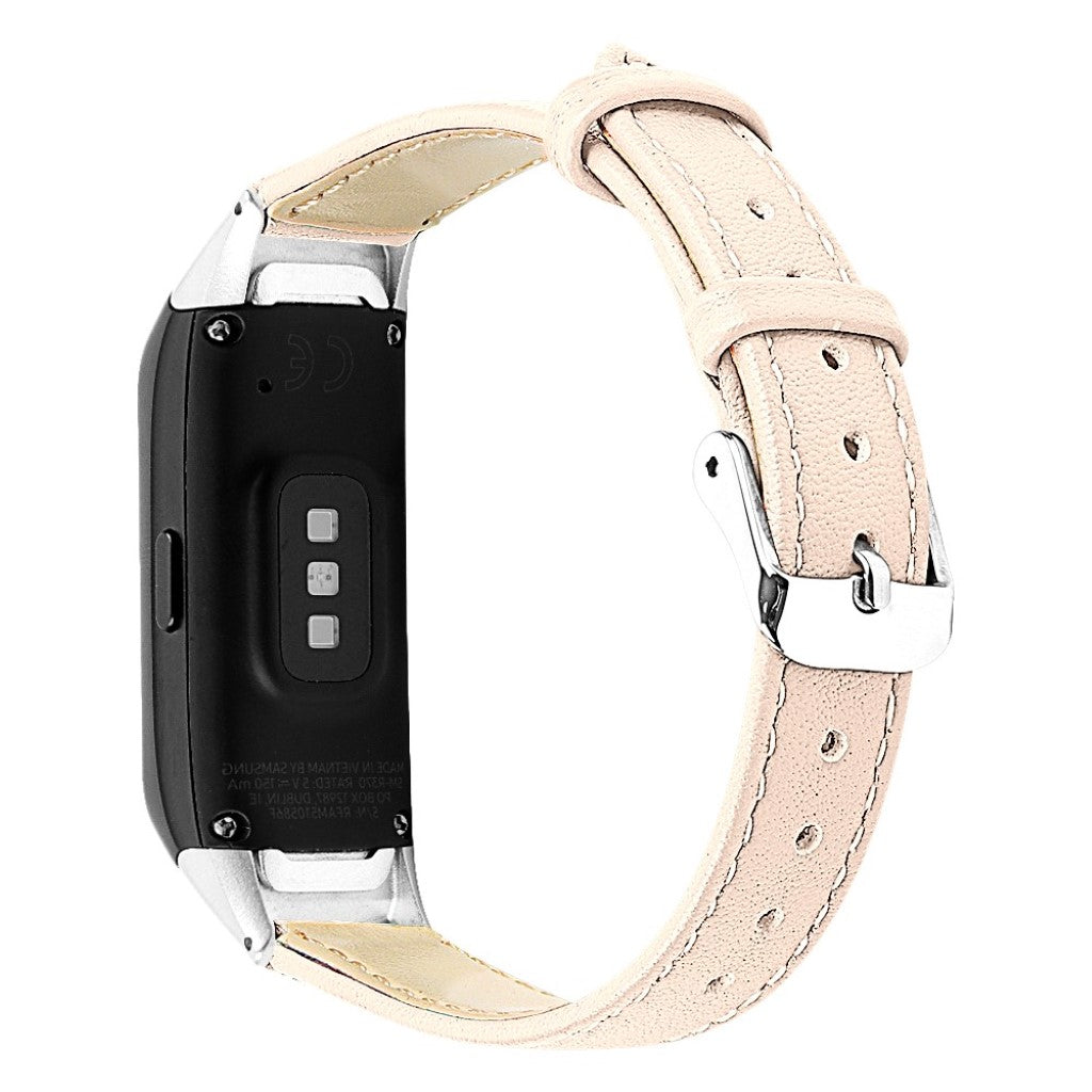 Super holdbart Samsung Galaxy Fit Ægte læder Rem - Beige#serie_14