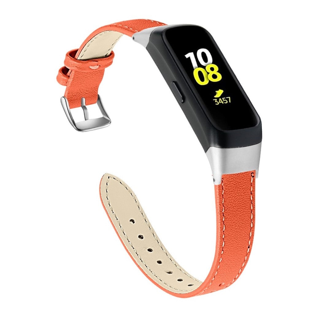 Super holdbart Samsung Galaxy Fit Ægte læder Rem - Orange#serie_7