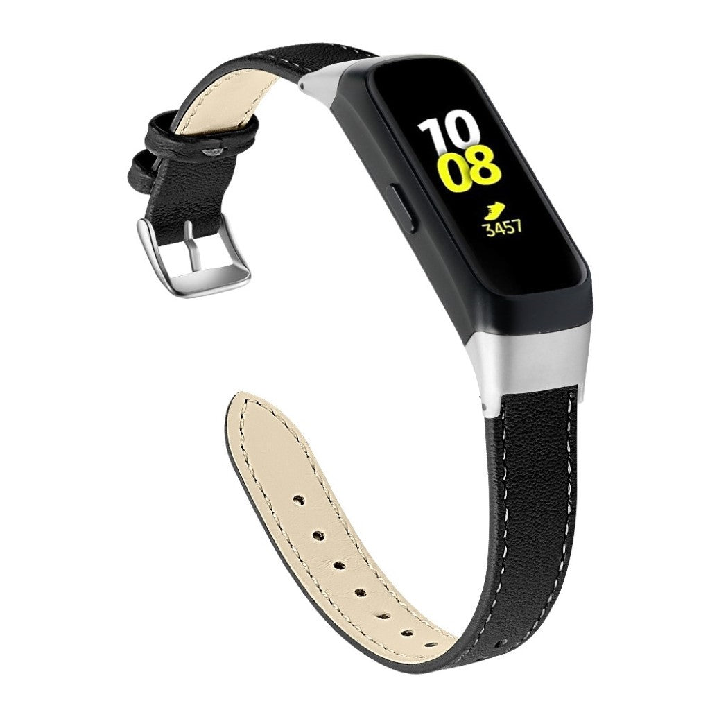 Super holdbart Samsung Galaxy Fit Ægte læder Rem - Sort#serie_9