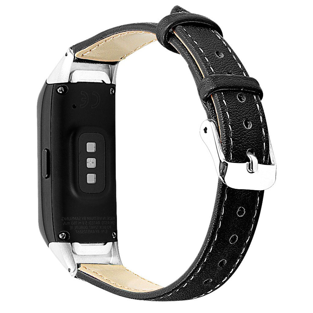 Super holdbart Samsung Galaxy Fit Ægte læder Rem - Sort#serie_9