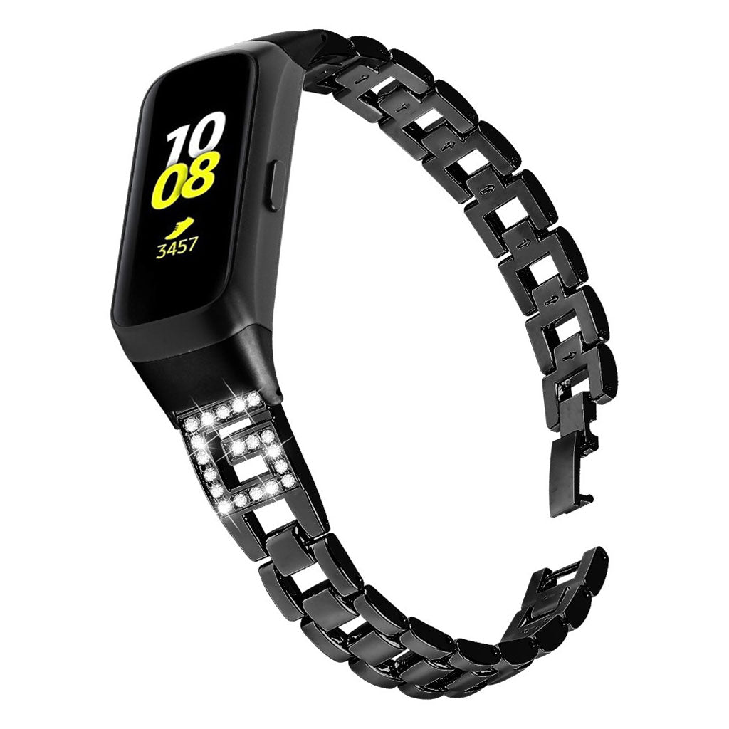 Rigtigt fantastisk Samsung Galaxy Fit Metal og Rhinsten Rem - Sort#serie_1