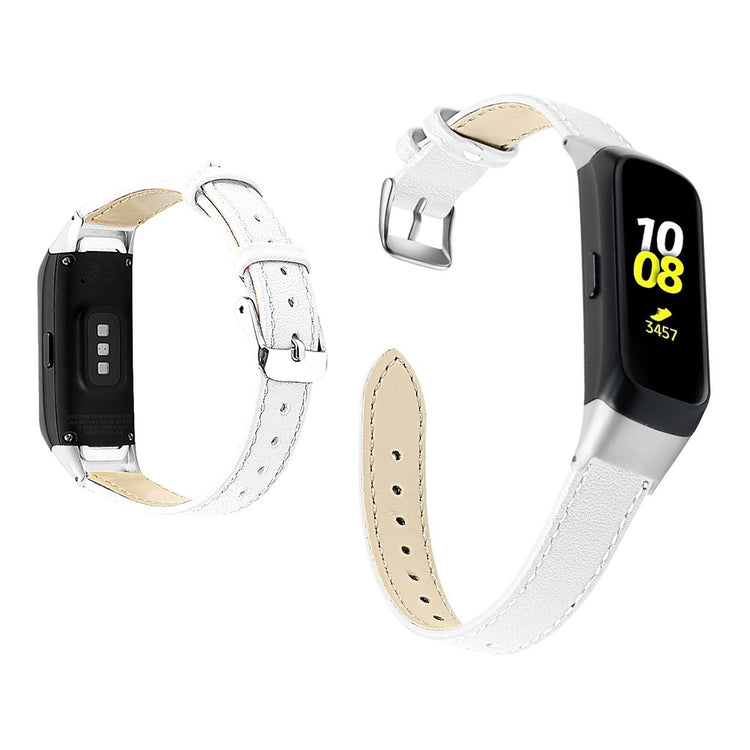 Stilfuld Samsung Galaxy Fit Ægte læder Rem - Hvid#serie_6