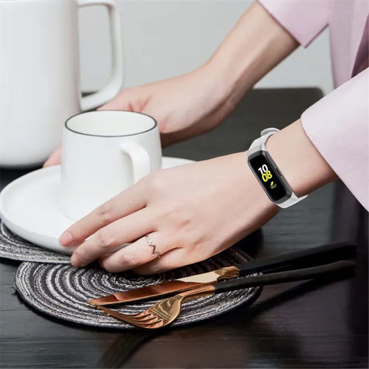 Meget pænt Samsung Galaxy Fit Ægte læder Urrem - Hvid#serie_1