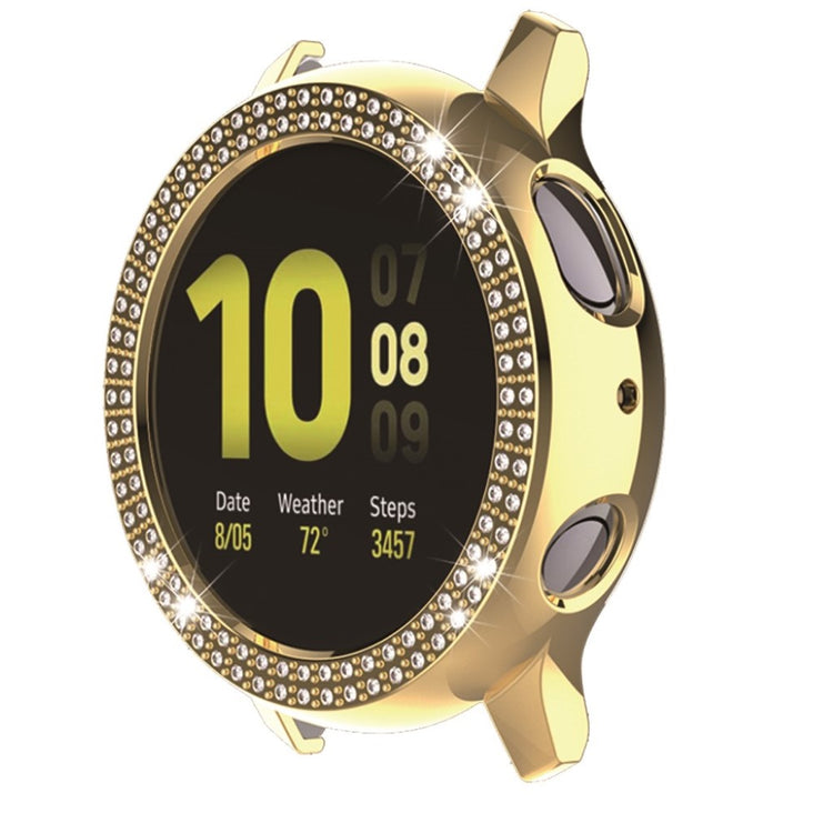 Samsung Galaxy Watch Active 2 - 40mm Elegant Rhinsten og Silikone Bumper  - Guld#serie_7