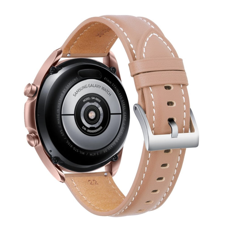 Cool Samsung Galaxy Watch 3 (45mm) Ægte læder Rem - Brun#serie_6
