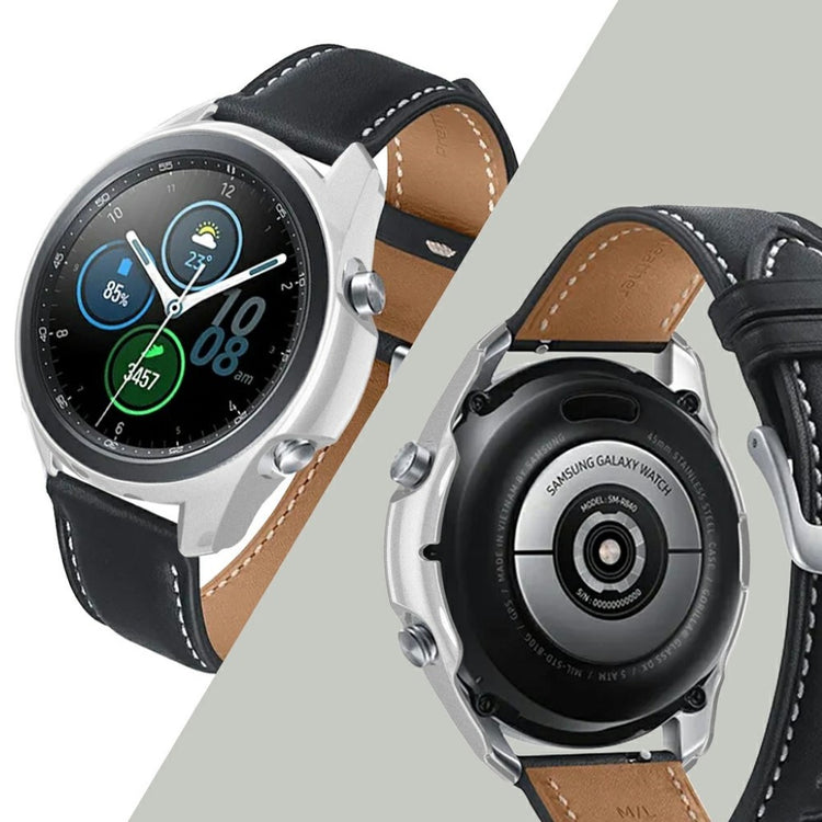 Samsung Galaxy Watch 3 (45mm) Holdbar Silikone Bumper  - Sølv#serie_5