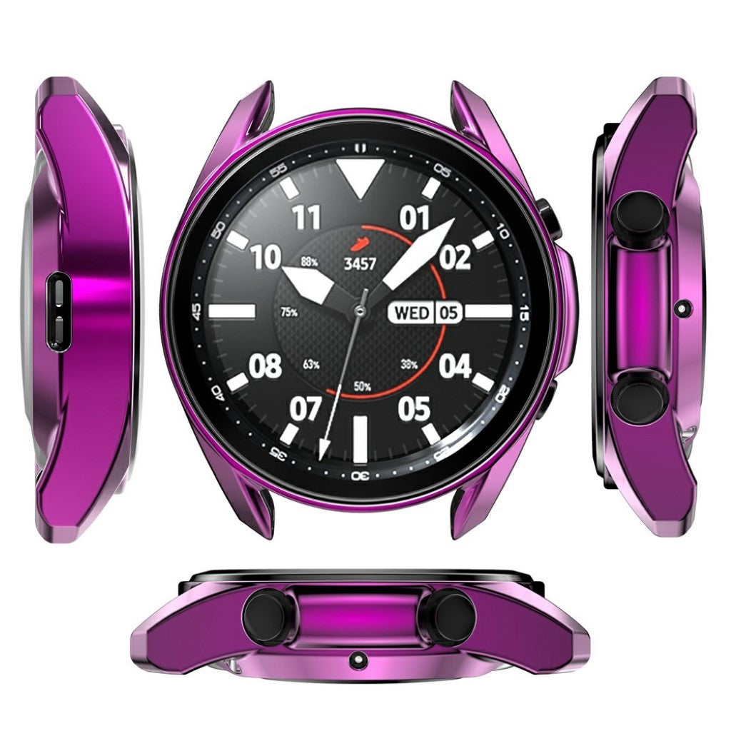 Samsung Galaxy Watch 3 (45mm) Holdbar Silikone Bumper  - Lilla#serie_11