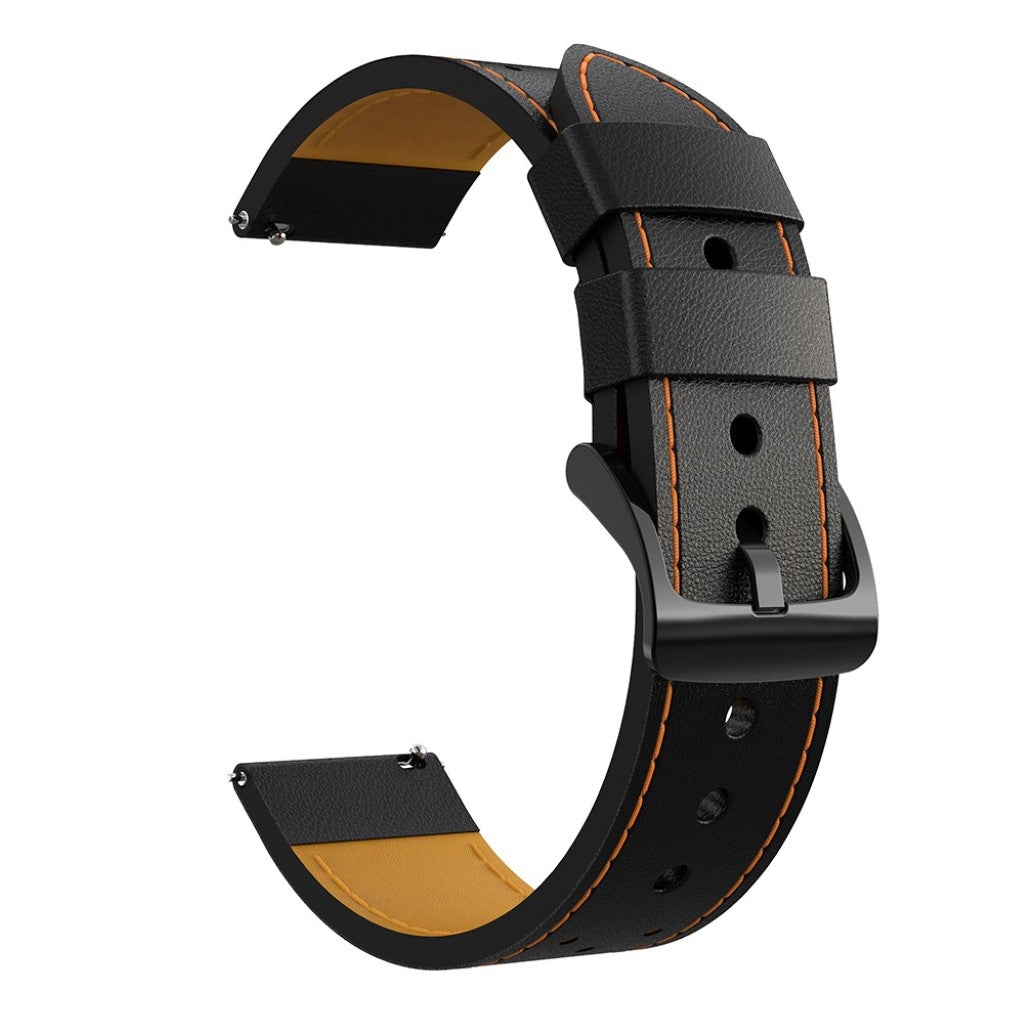 Fantastisk Samsung Galaxy Watch 3 (45mm) Ægte læder Rem - Sort#serie_1