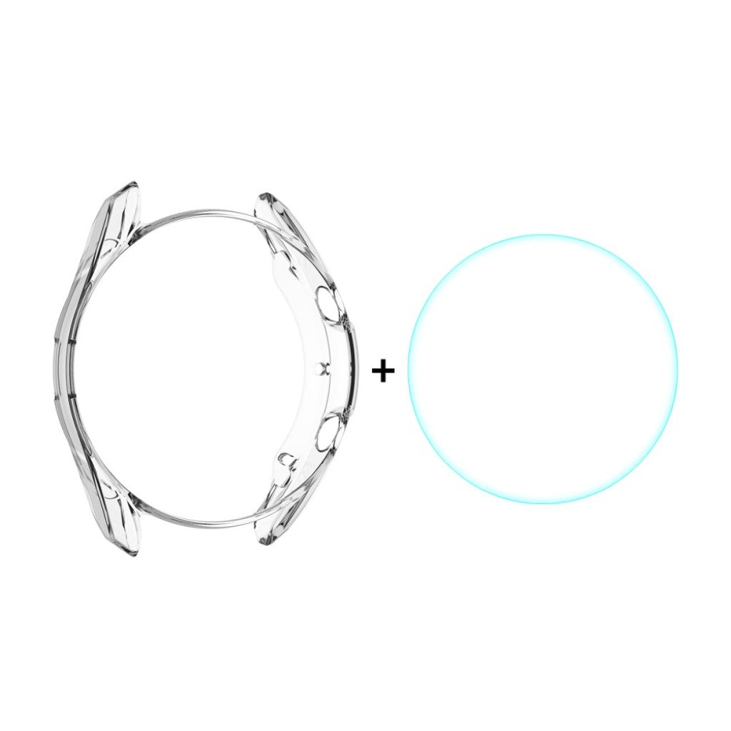 Fint Samsung Galaxy Watch 3 (45mm) Cover med Skærmbeskytter i Plastik og Hærdet Glas - Gennemsigtig#serie_034