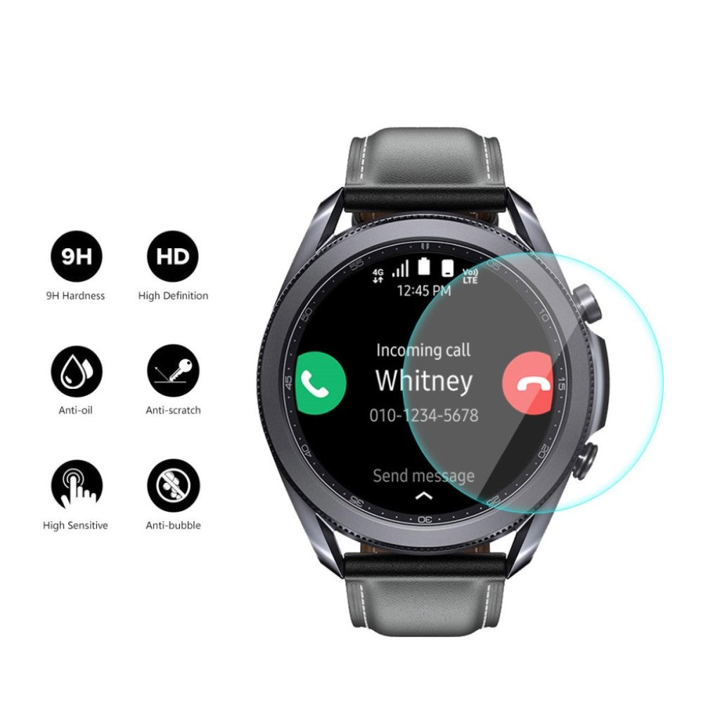 Fint Samsung Galaxy Watch 3 (45mm) Cover med Skærmbeskytter i Plastik og Hærdet Glas - Gennemsigtig#serie_034
