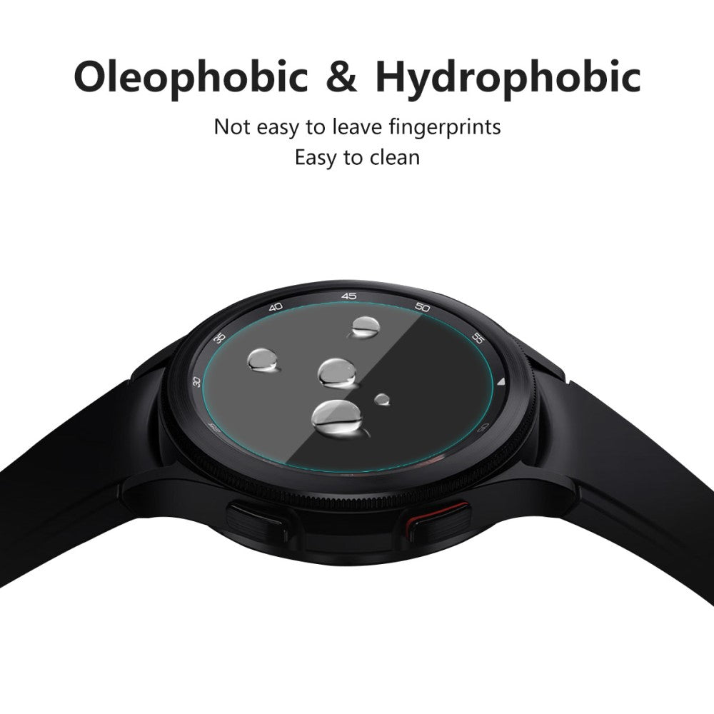 Rigtigt Fint Samsung Galaxy Watch 4 Classic (42mm) Cover med Skærmbeskytter i Rhinsten og Hærdet Glas - Gennemsigtig#serie_3