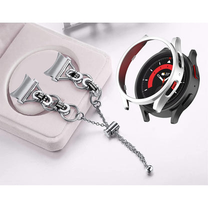 Nydelig Samsung Galaxy Watch 5 (40mm) Metal og Plastik Rem - Sølv#serie_2