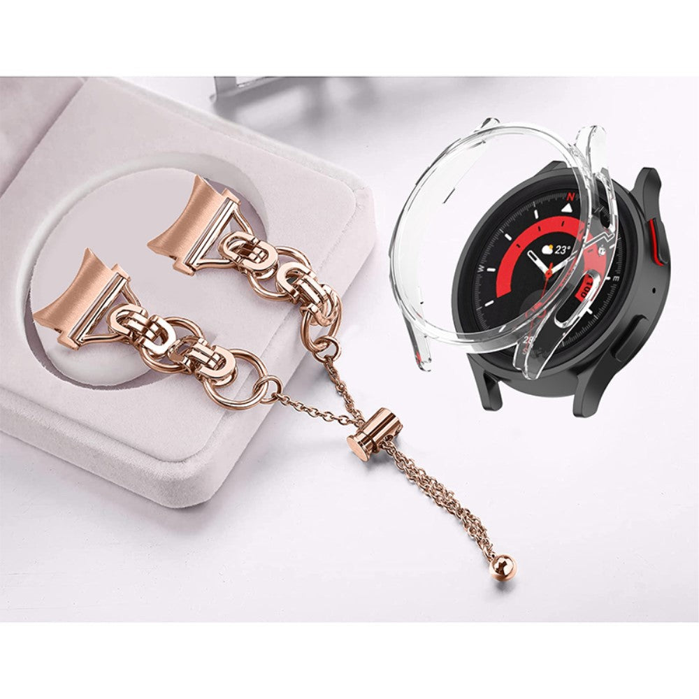 Nydelig Samsung Galaxy Watch 5 (40mm) Metal og Plastik Rem - Pink#serie_5