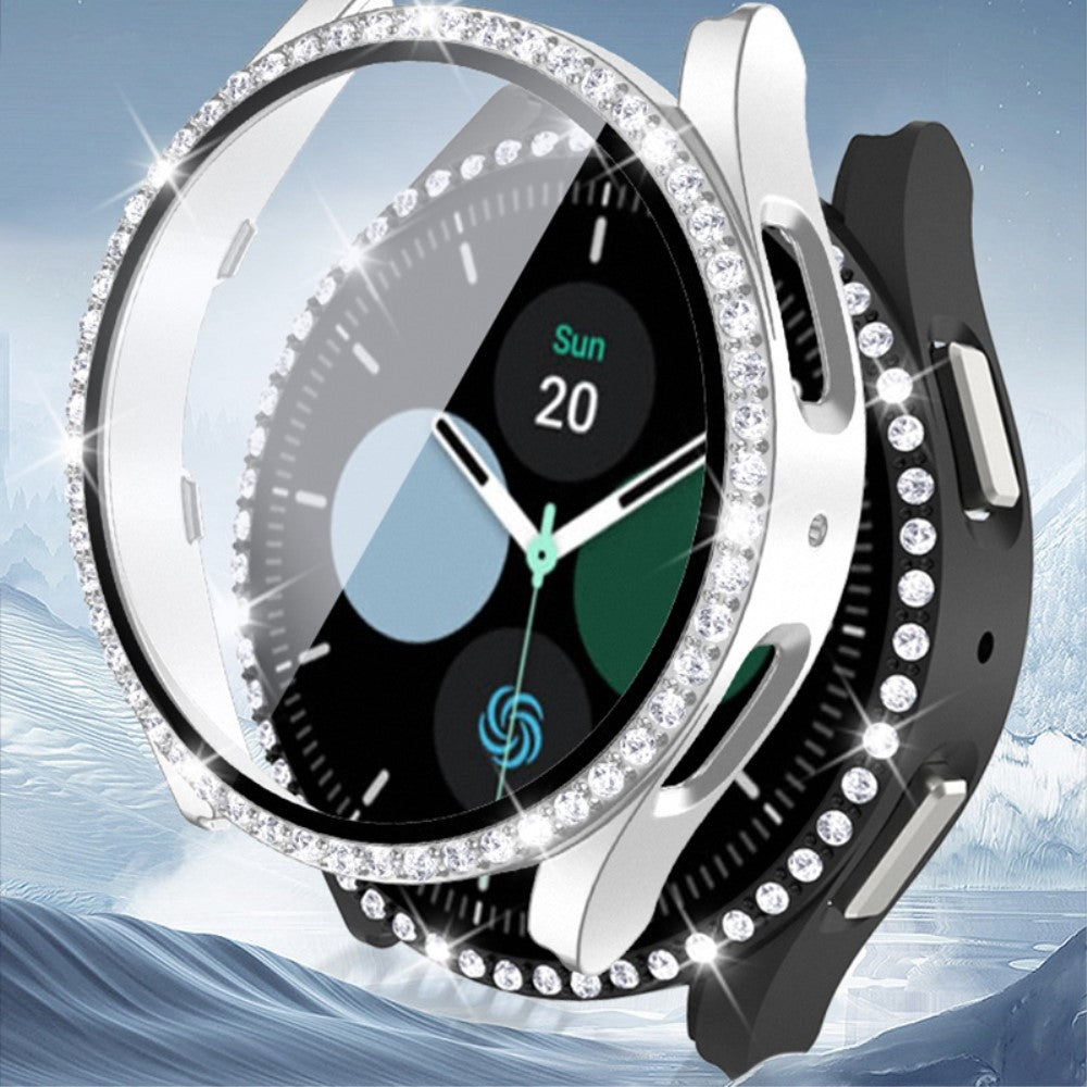 Rigtigt Godt Samsung Galaxy Watch 5 (40mm) Cover med Skærmbeskytter i Plastik og Rhinsten - Sort#serie_1