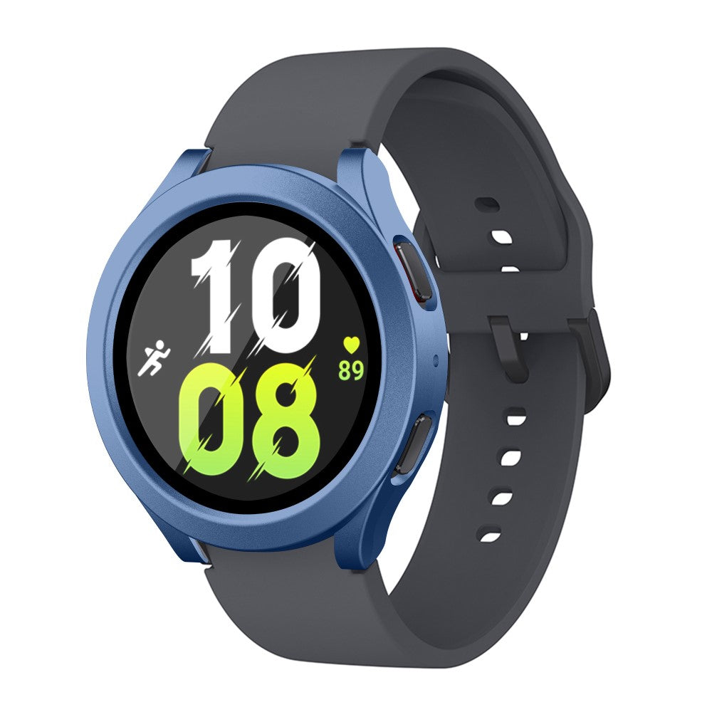 Meget Fint Samsung Galaxy Watch 5 (40mm) / Samsung Galaxy Watch 4 (40mm) Cover med Skærmbeskytter i Plastik og Hærdet Glas - Blå#serie_10