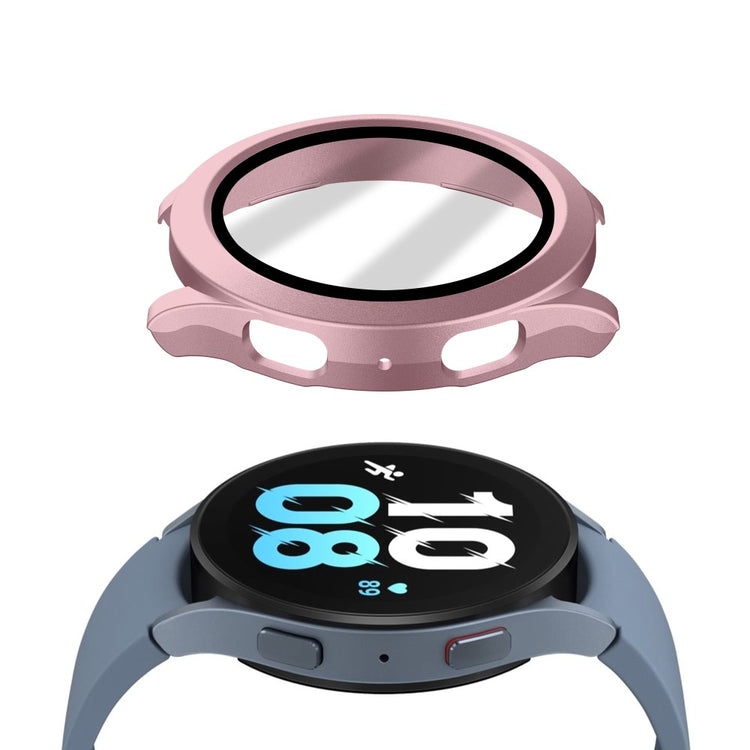 Meget Fint Samsung Galaxy Watch 5 (40mm) / Samsung Galaxy Watch 4 (40mm) Cover med Skærmbeskytter i Plastik og Hærdet Glas - Pink#serie_12