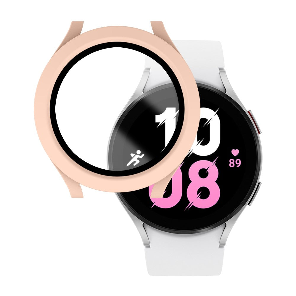 Meget Fint Samsung Galaxy Watch 5 (40mm) / Samsung Galaxy Watch 4 (40mm) Cover med Skærmbeskytter i Plastik og Hærdet Glas - Pink#serie_5