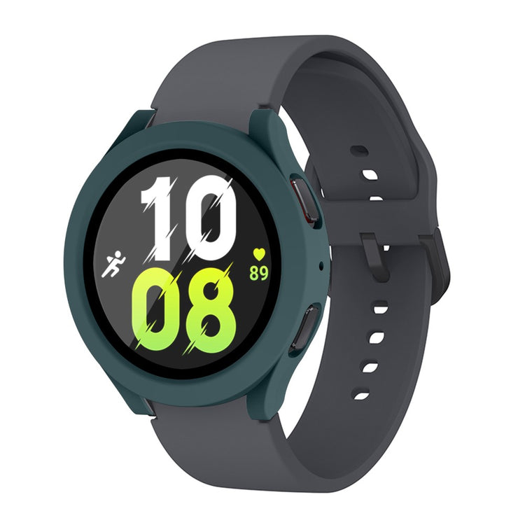 Meget Fint Samsung Galaxy Watch 5 (40mm) / Samsung Galaxy Watch 4 (40mm) Cover med Skærmbeskytter i Plastik og Hærdet Glas - Grøn#serie_7