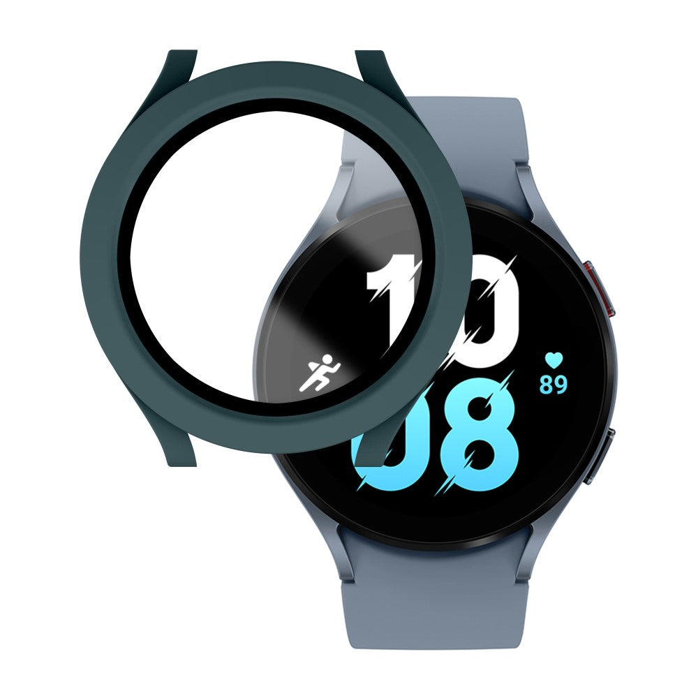 Meget Fint Samsung Galaxy Watch 5 (40mm) / Samsung Galaxy Watch 4 (40mm) Cover med Skærmbeskytter i Plastik og Hærdet Glas - Grøn#serie_7