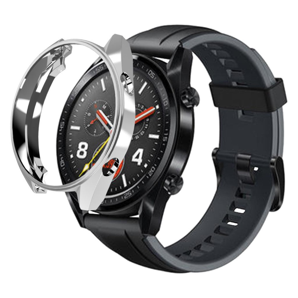  Huawei Watch / Huawei Watch GT Plastik og Glas Cover med Skærmbeskytter - Sølv#serie_2