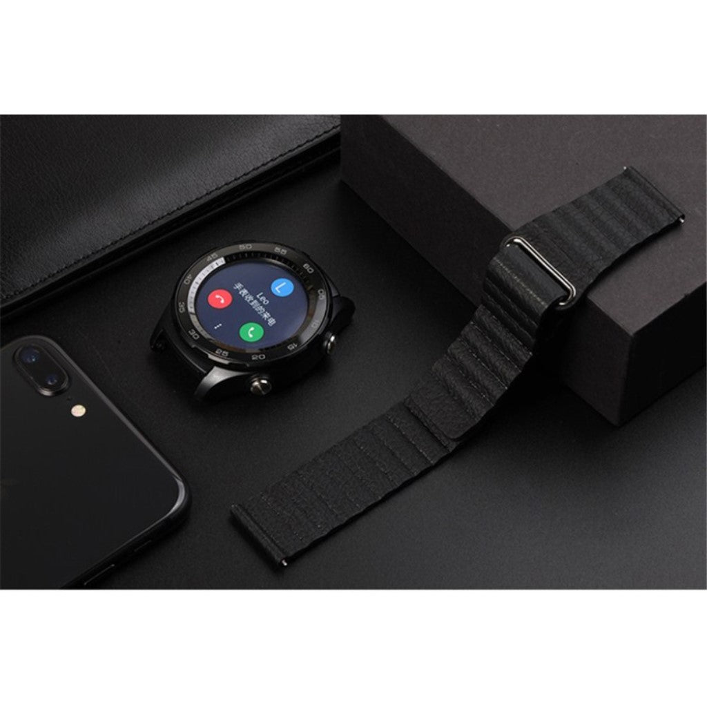 Elegant Huawei Watch GT 2 42mm Kunstlæder Rem - Sort#serie_1