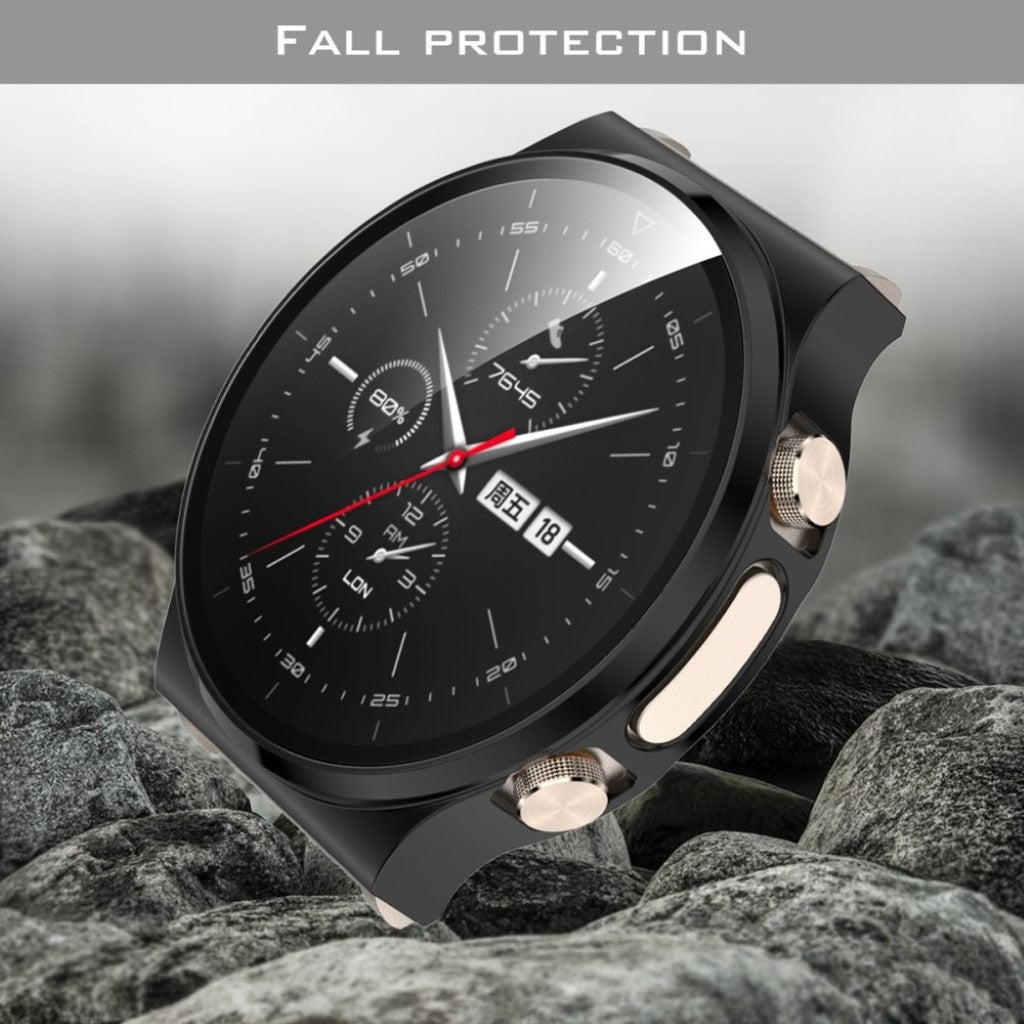 Fint Huawei Watch GT 2 Pro Plastik og Glas Cover - Sort#serie_2