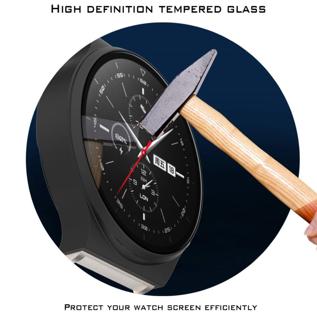 Godt Huawei Watch GT 2 Pro Plastik og Glas Cover - Sort#serie_4
