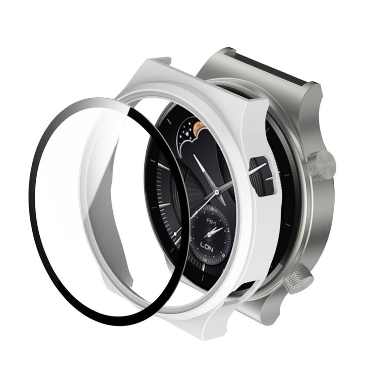 Meget Flot Huawei Watch GT 2 Pro Cover med Skærmbeskytter i Plastik og Hærdet Glas - Hvid#serie_1