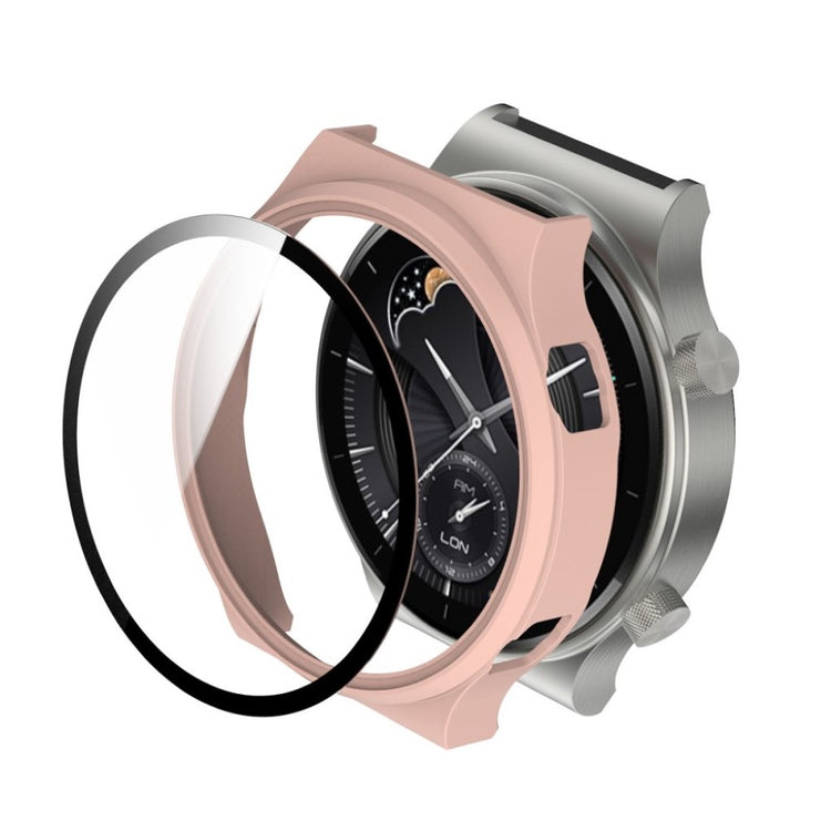 Meget Flot Huawei Watch GT 2 Pro Cover med Skærmbeskytter i Plastik og Hærdet Glas - Pink#serie_2