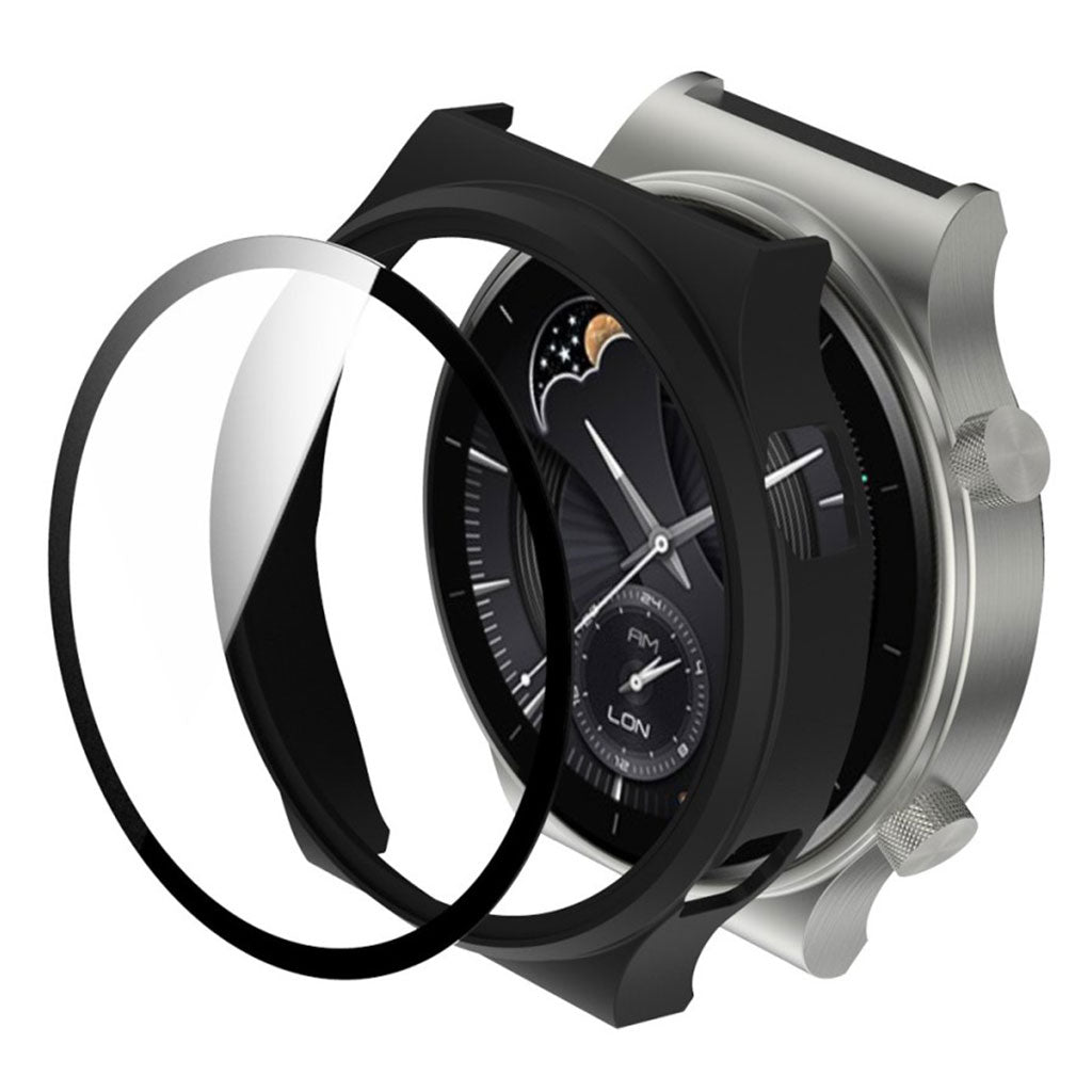 Meget Flot Huawei Watch GT 2 Pro Cover med Skærmbeskytter i Plastik og Hærdet Glas - Sort#serie_3