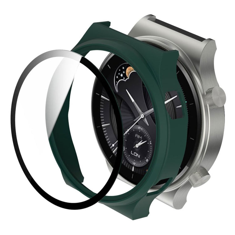Meget Flot Huawei Watch GT 2 Pro Cover med Skærmbeskytter i Plastik og Hærdet Glas - Grøn#serie_6