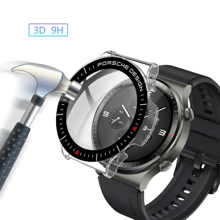 Vildt Fed Huawei Watch GT 2 Pro (Porsche Design) Cover med Skærmbeskytter i Plastik og Hærdet Glas - Gennemsigtig#serie_3