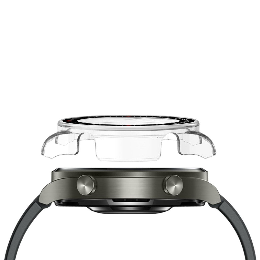 Vildt Fed Huawei Watch GT 2 Pro (Porsche Design) Cover med Skærmbeskytter i Plastik og Hærdet Glas - Gennemsigtig#serie_3
