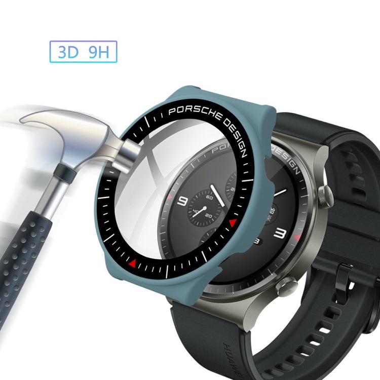 Vildt Fed Huawei Watch GT 2 Pro (Porsche Design) Cover med Skærmbeskytter i Plastik og Hærdet Glas - Grøn#serie_5