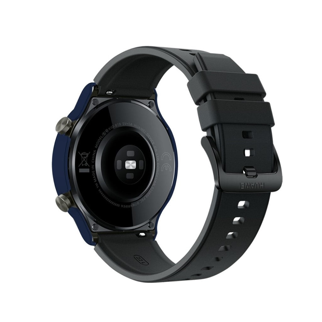 Vildt Fed Huawei Watch GT 2 Pro (Porsche Design) Cover med Skærmbeskytter i Plastik og Hærdet Glas - Blå#serie_6