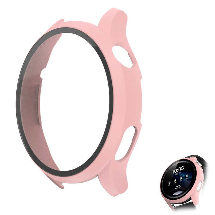 Vildt Fint Huawei Watch 3 Pro Cover med Skærmbeskytter i Plastik og Hærdet Glas - Pink#serie_6