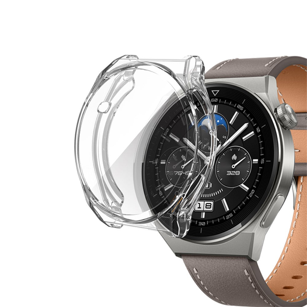 Mega Flot Huawei Watch GT 3 Pro 43mm Cover med Skærmbeskytter i Silikone - Gennemsigtig#serie_1