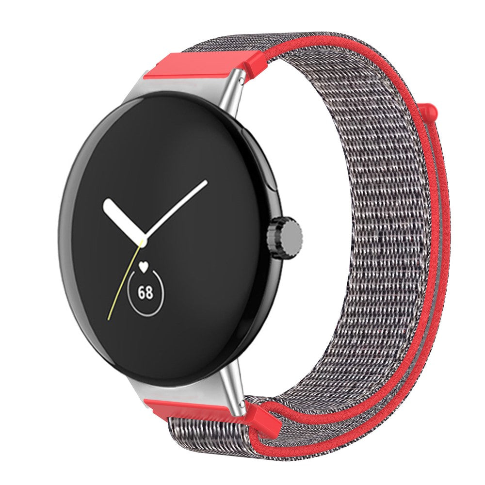 Super flot Google Pixel Watch Nylon Rem - Rød#serie_7