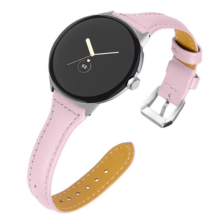 Rigtigt kønt Google Pixel Watch Ægte læder Rem - Pink#serie_3