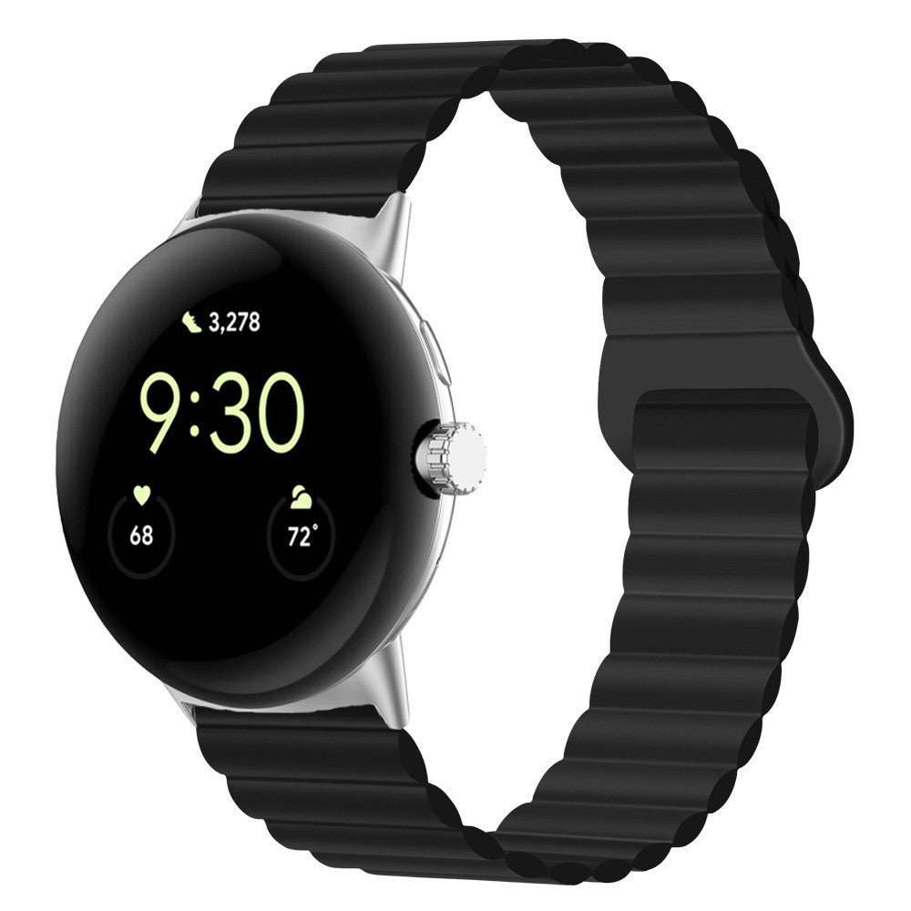 Pænt Google Pixel Watch Silikone Rem - Sort#serie_9