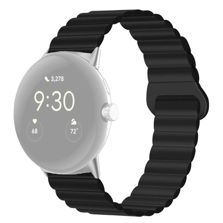 Pænt Google Pixel Watch Silikone Rem - Sort#serie_9