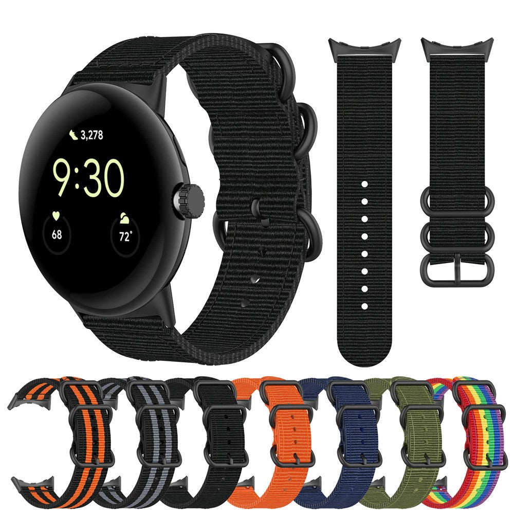 Rigtigt slidstærk Google Pixel Watch Nylon Rem - Orange#serie_4