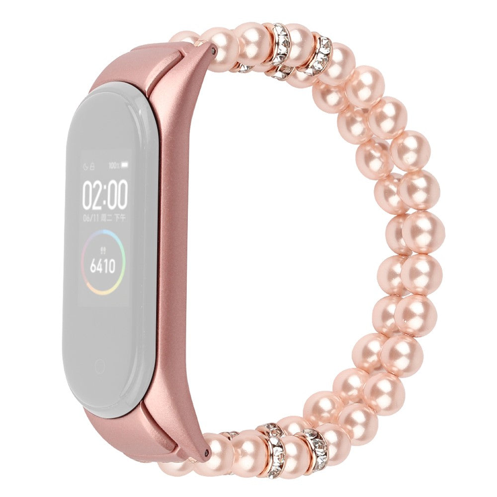 Kønt Xiaomi Mi Smart Band 6 / Xiaomi Mi Band 5 Rhinsten Rem - Pink#serie_1