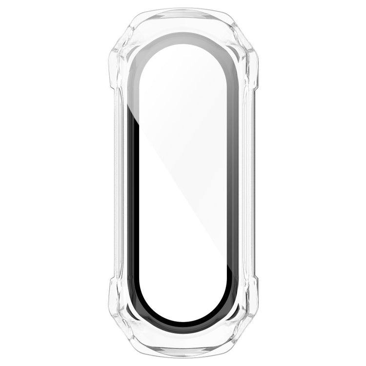 Beskyttende Xiaomi Mi Band 7 Cover med Skærmbeskytter i Plastik og Hærdet Glas - Hvid#serie_4
