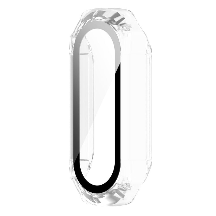 Beskyttende Xiaomi Mi Band 7 Cover med Skærmbeskytter i Plastik og Hærdet Glas - Hvid#serie_4