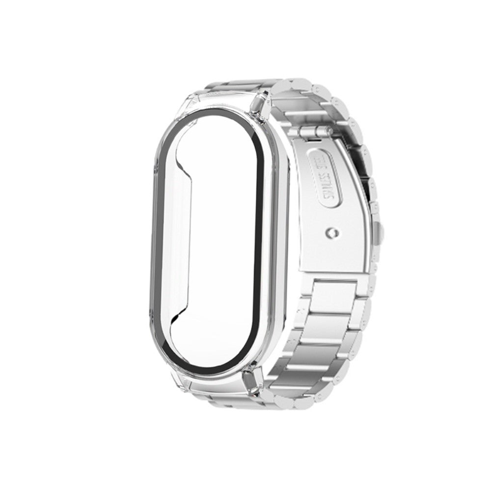 Super elegant Xiaomi Mi Band 7 Metal og Glas Rem - Sølv#serie_044