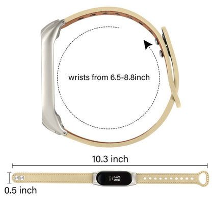  Xiaomi Mi Smart Band 4 / Xiaomi Mi Band 3 Ægte læder Urrem - Beige#serie_5