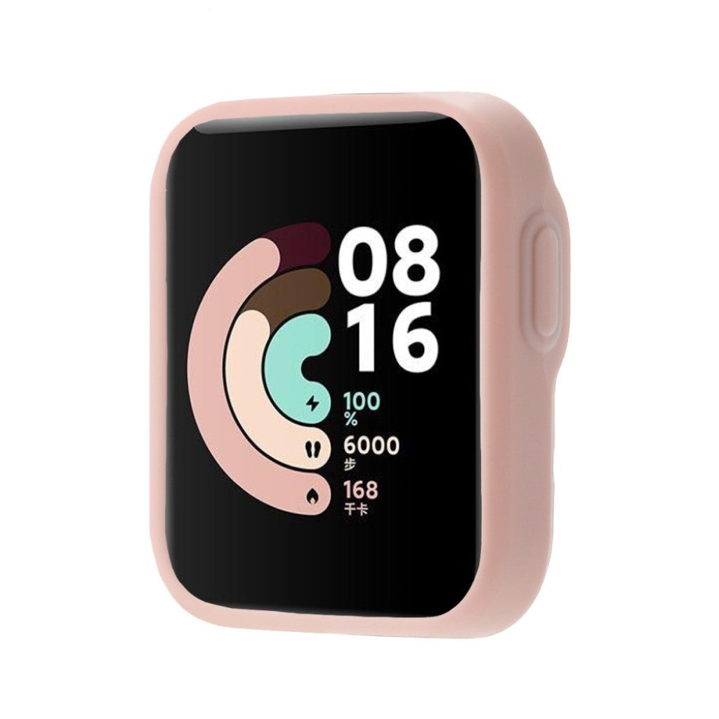 Rigtigt Godt Xiaomi Redmi Watch Cover med Skærmbeskytter i Silikone - Pink#serie_1